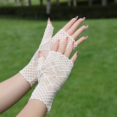 女士蕾絲半截露指手套