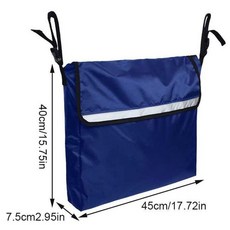 限時下殺 多功能防水老人外出輪椅掛袋側邊扶手收納袋後掛包 椅子收納掛包, 藍色輪椅後收納袋, 1個