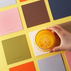 케라미카 실리콘 티코스터 컵받침 (정사각) 13color, 아이보리, 1개