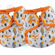 Hibaby 하이베이비 천기저귀 커버 원 사이즈 천 기저귀 스냅 더블 거싯 여우머리 2개 KJ