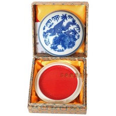 汶采 西泠潛泉特製青花光明硃砂印泥(二兩/60g)書畫篆刻盒裝, 1個