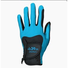 Fit39 彈性高爾夫手套 舒適透氣提升握感, 黑亮藍,單只／戴左手, 1個