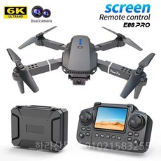 드론 E88 프로 8K 카메라 HD 항공 촬영 스크린 접이식 쿼드콥터 RC 장난감, Black 6K 1B