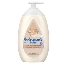 Johnson's Baby 존슨스 베이비 Skin 너리쉬 모이스처라이징 로션 바닐라 오트 16.9온스 145458, Vanilla & Oat