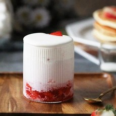 細條紋豎紋玻璃杯 北歐簡約風耐熱水杯 透明咖啡杯飲料杯, 【細條紋玻璃杯】－１個, 1個, 透明