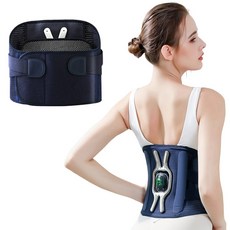 伊德萊斯 石墨烯加熱護腰帶 三檔熱敷按摩儀 腰部支撐保暖 彈力腰帶(雙重加壓/USB充電/前後發熱), 藍色, 1個