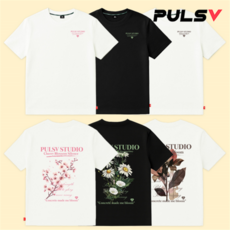 [펄스비] 2026 플라워 남성 여성 티셔츠 오버핏 반팔
