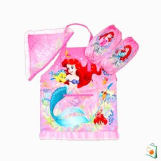 OS 인어공주 버블 앞치마 토시두건 3종세트 소 어린이요리앞치마 어린이용앞치마