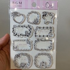 BGM 水晶印章 CS019 裝飾外框，透明材質，手帳裝飾必備, 1個