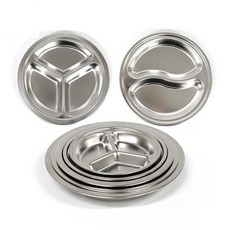 [SB수빈스토어] 캠핑용 접시 스텐 앞접시 캠핑용그릇 스텐앞접시 스테인리스앞접시, 원리빙 3칸 다용도접시 소소