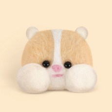 韓國大創 Daiso 限量 嘟嘟臉 DIY 羊毛氈 材料包 手工製作 戳戳樂毛氈 吊飾 娃娃 動物 公仔 禮物 小娃娃, 1個, 大頭 倉鼠, Multicolor