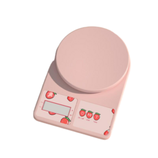 廚房電子秤 草莓圖案烘焙料理秤, 1個, 廚房電子秤-高級粉3Kg