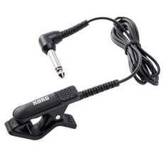 KORG CA50 調音器 半音數位調音器 全音域 大螢幕 吉他 烏克麗麗 提琴（含電池）, 1個, CM-300（黑）拾音夾
