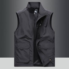 寬鬆多口袋戶外機能背心：輕薄透氣 耐磨防潑水工裝戰術攝影運動馬甲