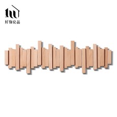 【好物良品】日本實木門後衣帽掛架 免釘門板掛鉤, 淺胡桃木,4鉤28.8x20cm, 1個