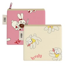 아이주 보냉 방수 약파우치 어린이집 준비물파우치 2종 세트, B 러블리양+도넛토끼