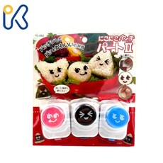 愛廚房 壽司表情壓模3件組，可愛造型DIY飯糰製作器，兒童便當裝飾模具，輕鬆製作趣味壽司, 1個, 壽司表情壓模三件組, 粉紅色、黑色、藍色