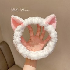 극세사 고양이 귀 세안 헤어밴드 6종, 블랙