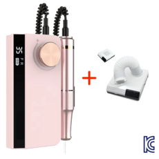 1+1 악성 발톱 손톱 젤 네일 드릴/흡진기 무좀 스케일링 페디 레진 목공 공예 수리, 1세트, 드릴(핑크)+덕트2in1흡진기