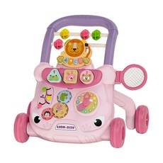 嬰兒學步手推車玩具 多功能助步車 學走路神器, (粉色)獅子(有水箱), 1個