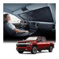 Nmoiss 테슬라 모델 Y 3용 윈드실드 햇빛 가리개 우산 비닐 코팅 열 차폐 태양 광선 손상으로부터 자동차 보호 시원하게 유지 내부 스프링 구조 가장자리 289245, 기본 옵션