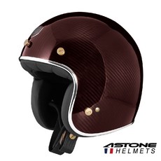 ASTONE HELMETS 復古帽 安全帽 (平光碳纖/透明碳纖/紅碳纖/藍碳纖), 紅碳纖, 1個
