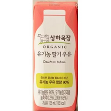 CJ 상하목장 유기농 멸균 우유 딸기 아이 어린이 방과후 간식 식재료 주방 식당, 125ml, 24팩