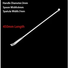 스테인레스 스틸 미니 소형 실험실 실험실 휴대용 샘플 스쿠프 국자 파우더 플랫 뒤집개 약 스푼 125mm 150, 23 1Piece 450mm