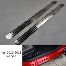 스텝 가드 문턱 발판 도어 스커프 호환 피아트 500 500C 500X 500L 2010 -2018 2020 씰 플레이트 트림 스테인레스 임계 킥 페달 스티커 H, Fiat 500