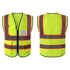 포켓형 안전조끼 고급 신호수 작업복 반사 작업조끼, 띠반사, 1개