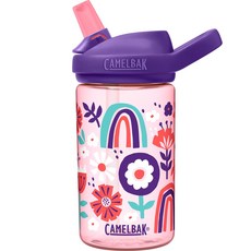 CAMELBAK EDDY KIDS 兒童吸管運動水瓶，安全無毒材質，防漏設計，可愛卡通圖案, 花卉世界, 1個, 400ml