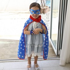 할로윈 스파이더맨 원더우먼 히어로 망토 가면 아대 3종세트 코스튬 의상