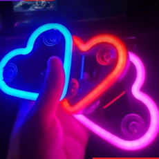 FATTYS [무선 태양광] 차량용 하트 네온사인-설치없는 감성 인테리어 LED 조명 연인 선물용, A, 실내등