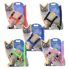 貓咪工字胸背帶 舒適透氣寵物胸背帶 安全耐用貓咪外出用品, 黑色, 1個