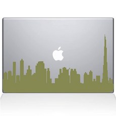 The Decal Guru 2302-MAC-15X-G 두바이 시티 스카이라인 데칼 비닐 스티커 골드 15인치 맥북 프로 (2016년 이상)