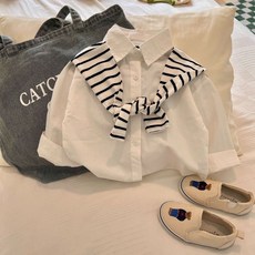 구빠방 아동 스트라이프 숄 셔츠 투피스