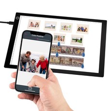 슬라이드 및 네거티브 뷰어 라이트 박스 필름 네거티브 및 슬라이드 스캔용 라이트 테이블/4A 라이트 패드 3단계 백라이트 초박형 필름 스캐너-USB 전원, 슬라이드 및 네거티브 뷰어 라이트 박스, 필름 네거티브