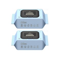 리벤스 유아용 시그니처 블루 도톰한 엠보싱 물티슈 캡형, 75g, 70매, 2개