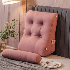 역류방지 베개 다용도 등받이 삼각 쿠션 보조 베개 침대 소프트백 허리 기숙사 대형, 45x55x26cm, 07. 다크 핑크