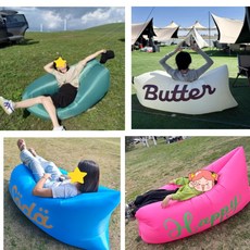 나리몰 휴대용 에어베드 에어쇼파 에어침대 빈백 캠핑매트 야외 피크닉 해외여행 물놀이 축제, 화이트