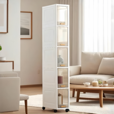 CUBBYCASE 이동플랩형 틈새수납장 틈새장 다용도, 1개, White