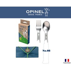 Opinel 法國製 不銹鋼 戶外野餐湯叉餐具組 附收納巾布, 1個
