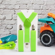 니즈플리 선명한 연두 어린이용 서스펜더 어깨멜빵 여자멜빵 여성멜빵 맬방