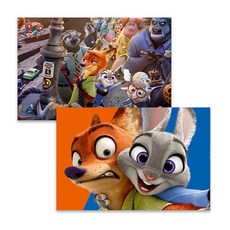 (디즈니) 디즈니 주토피아 렌티큘러 엽서 01-닉과 주디의 셀카 타임 -1장, 아르누보, 디즈니