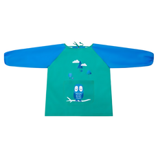 防水長袖兒童畫畫罩衣, 1件, 枚紅, 1個裝