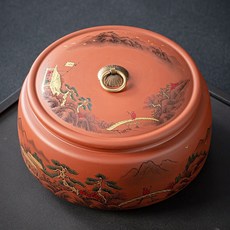 핸드페인팅 자사 도기 헨슨 보이차보관통 옹기 찻잎 선물 세라믹 가정용 보이차보관함