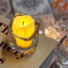 초홀더 식탁 장식 촛대 캔들 받침 양초 홀더 유리 물결, 본상품선택, 1개