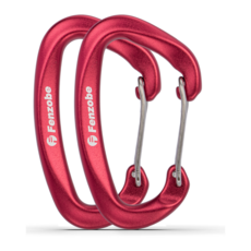 12kn 경량 내구성 알루미늄 카라비너 클립 D형 카라비너 (2팩), 2개, 빨강