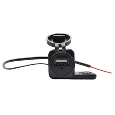 모터사이클 USB 휴대폰 충전 포트 방수 방진 설계 편리한 여행용 충전과 호환되는 USB 충전 소켓, 그림과 같이, 1개, 사이즈 이미지 참고