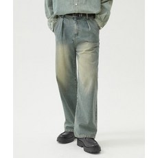 트릴리온 옐로우 워싱 리버스 턱 데님 팬츠 YELLOW BLUE 136518